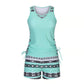 Women's Tummy Control Tankini Set with Built-In Bra – Flattering Boho Swimwear with Shorts