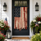 Lighted Rustic American Flag Hanging Banner