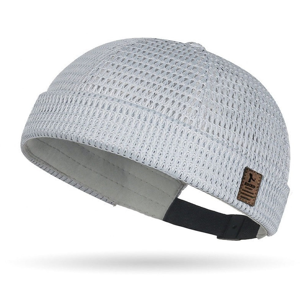 Men’s Breathable Brimless Docker Hat – Lightweight Mesh Skull Cap for Summer Outdoor Wear