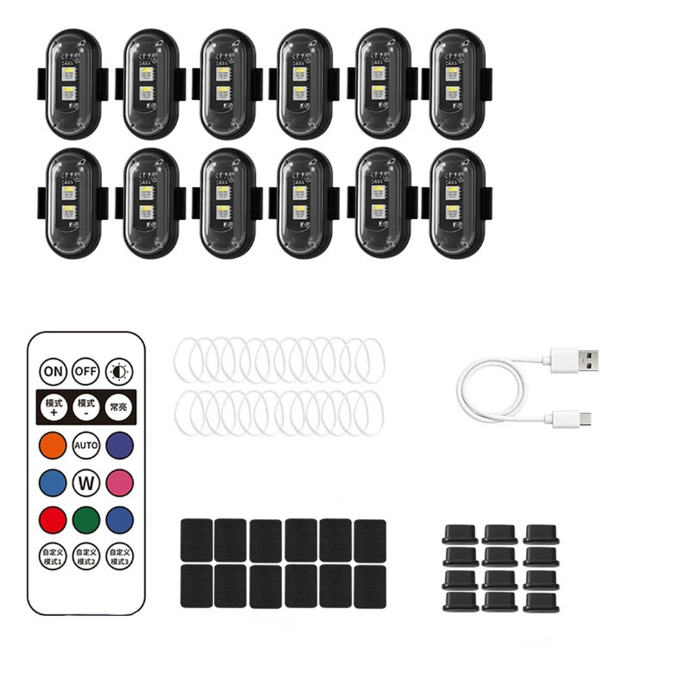 RGB LED Strobe Light – 8-Color Remote Control Flash Light
