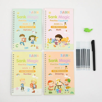 MagicBook | Kids Practice Copybook Set (4Pcs/Set)