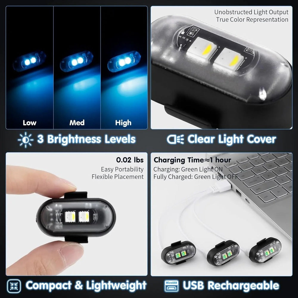 RGB LED Strobe Light – 8-Color Remote Control Flash Light