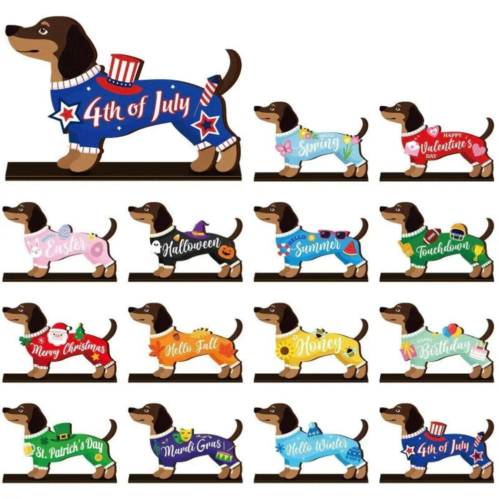 Cute magnetic animal desk decor with interchangeable holiday accessories