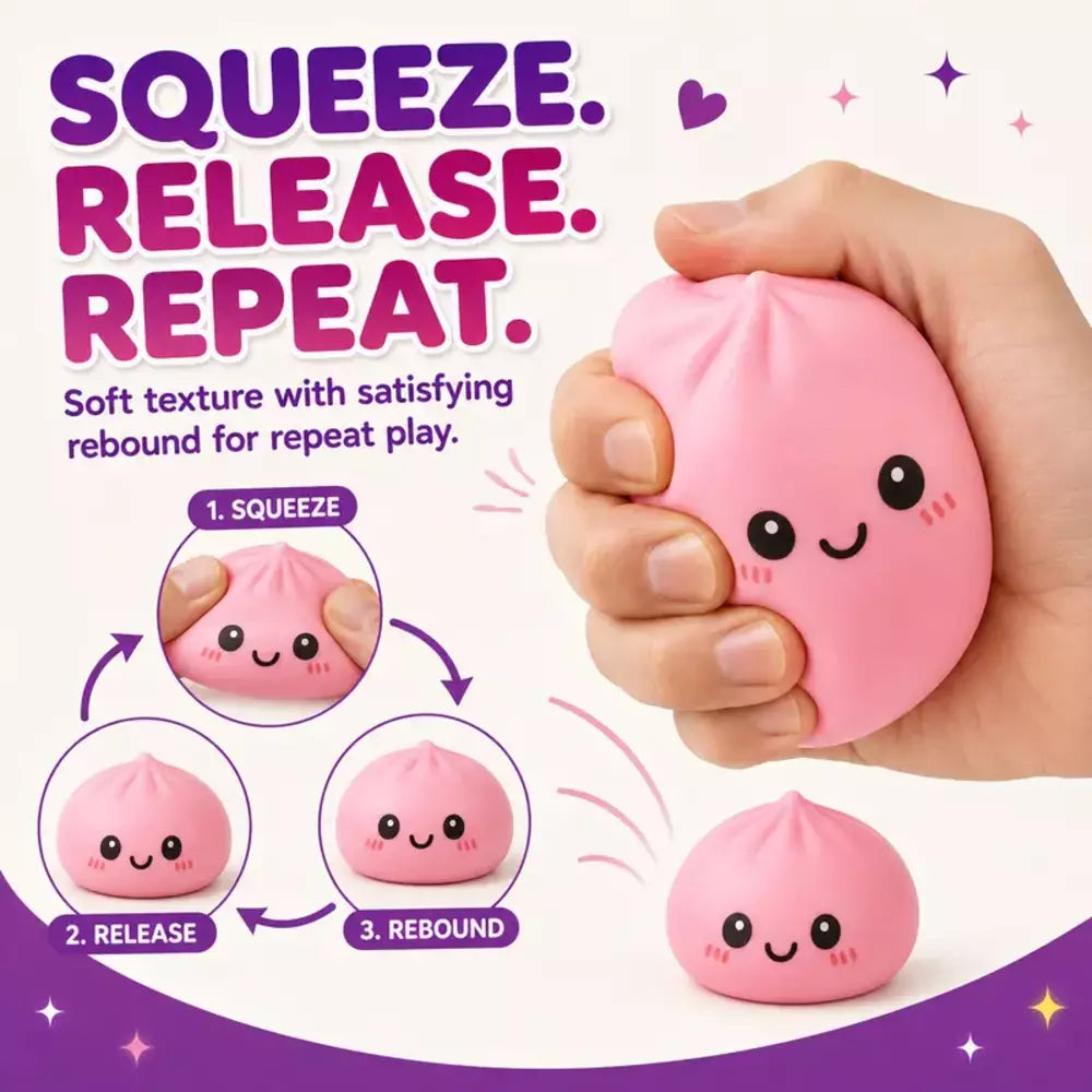 Large and mini dumpling squishy figures included in the set