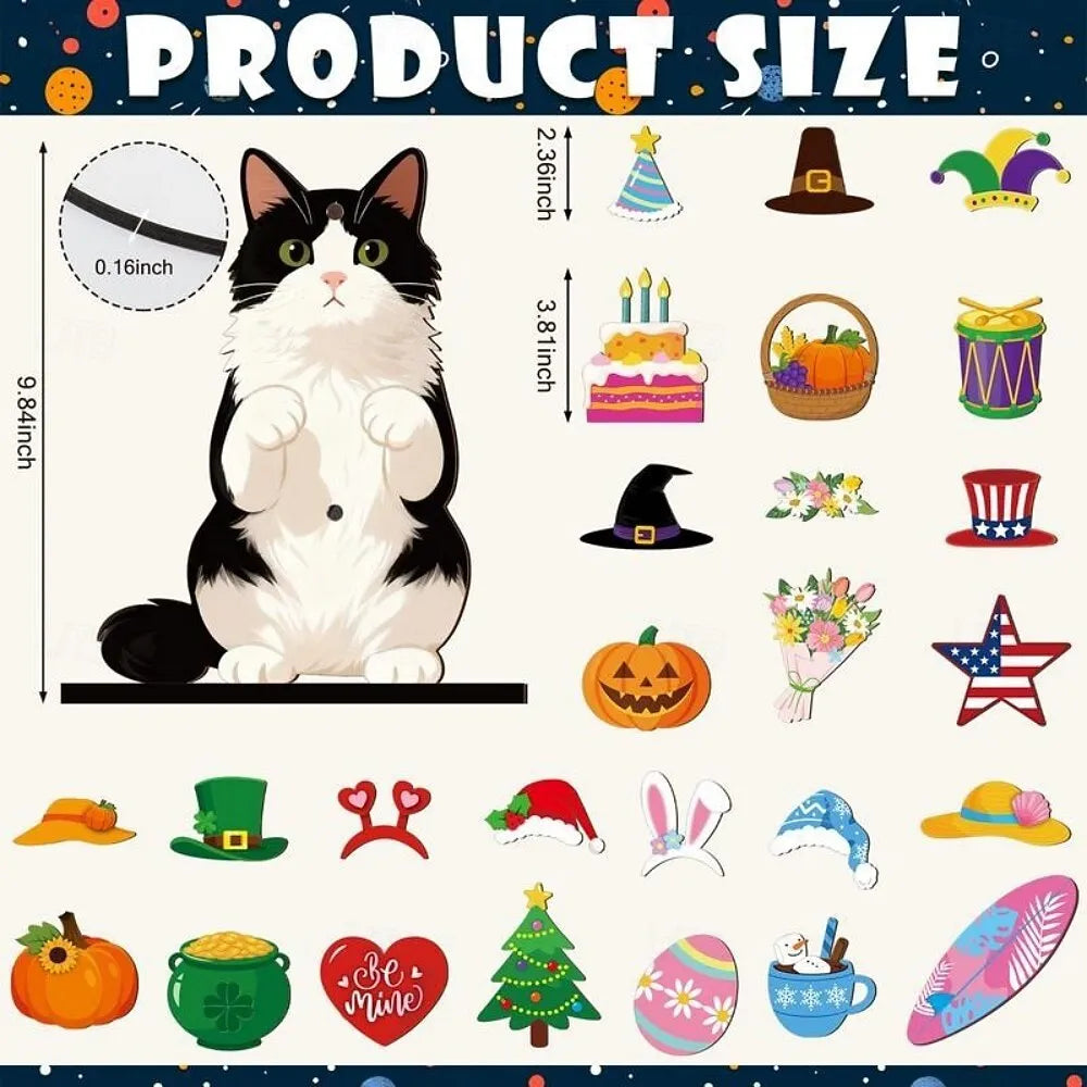 Size guide for interchangeable animal wooden desk sign
