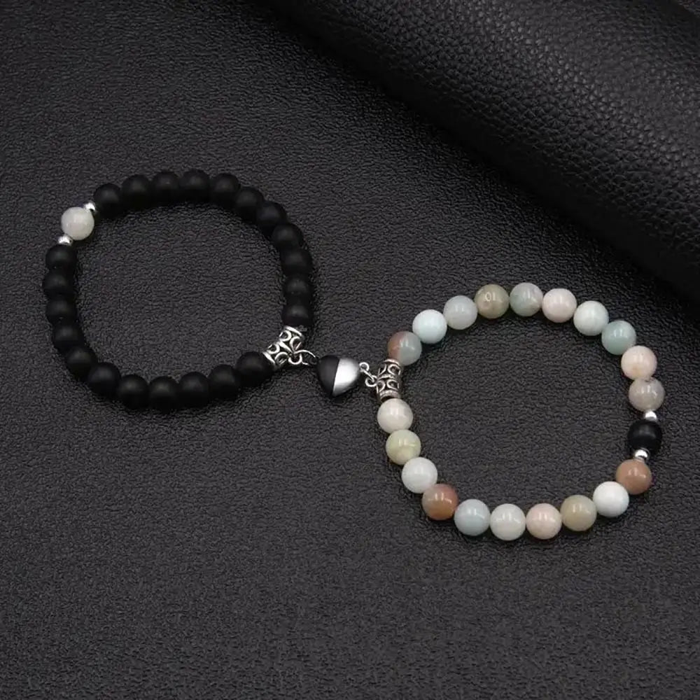 Magnetic Heart Matching Beaded Bracelets