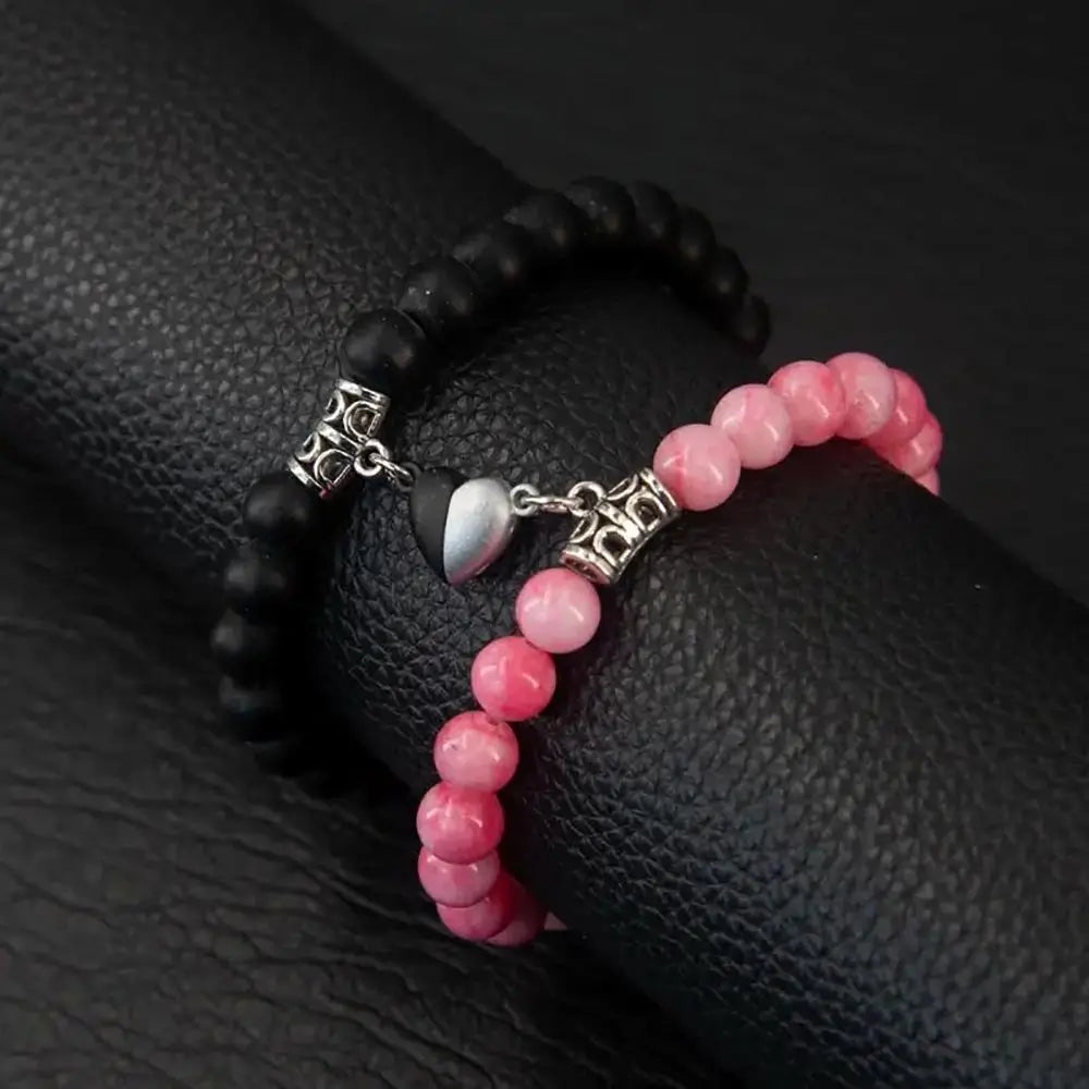 Magnetic Heart Matching Beaded Bracelets