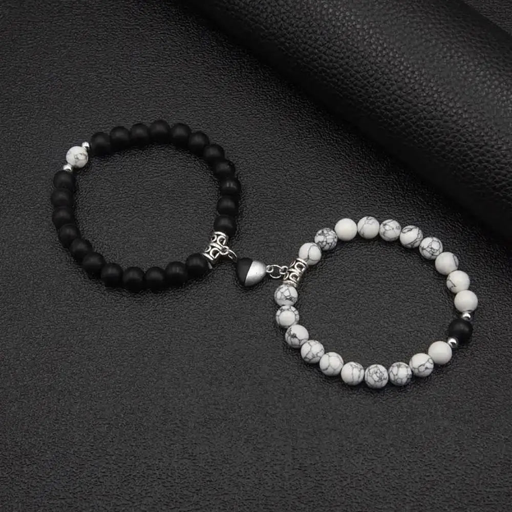 Magnetic Heart Matching Beaded Bracelets