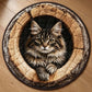 Maine Coon Cat In The Hollow Round Rug - HR009