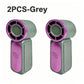Two grey and purple handheld fan-like devices shown side by side on a white background, with the text '2PCS-Grey' at the top.