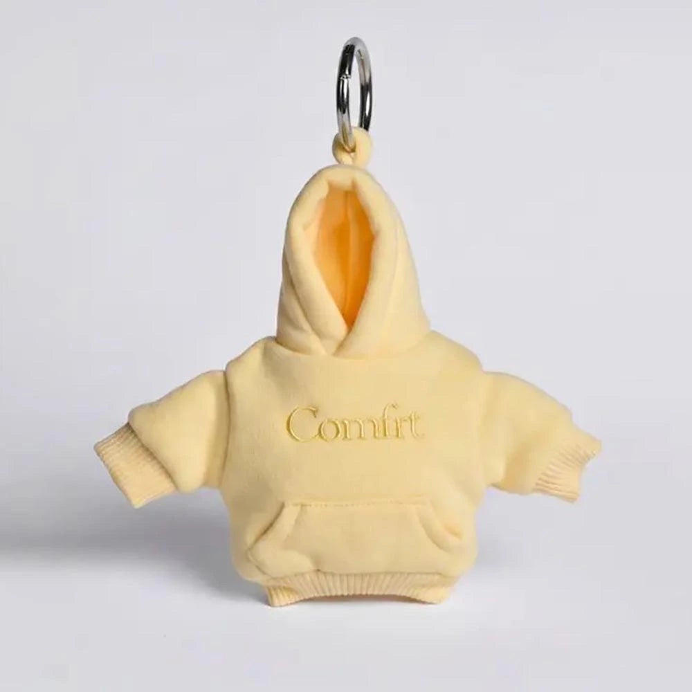 Buttercream mini hoodie stress ball keychain