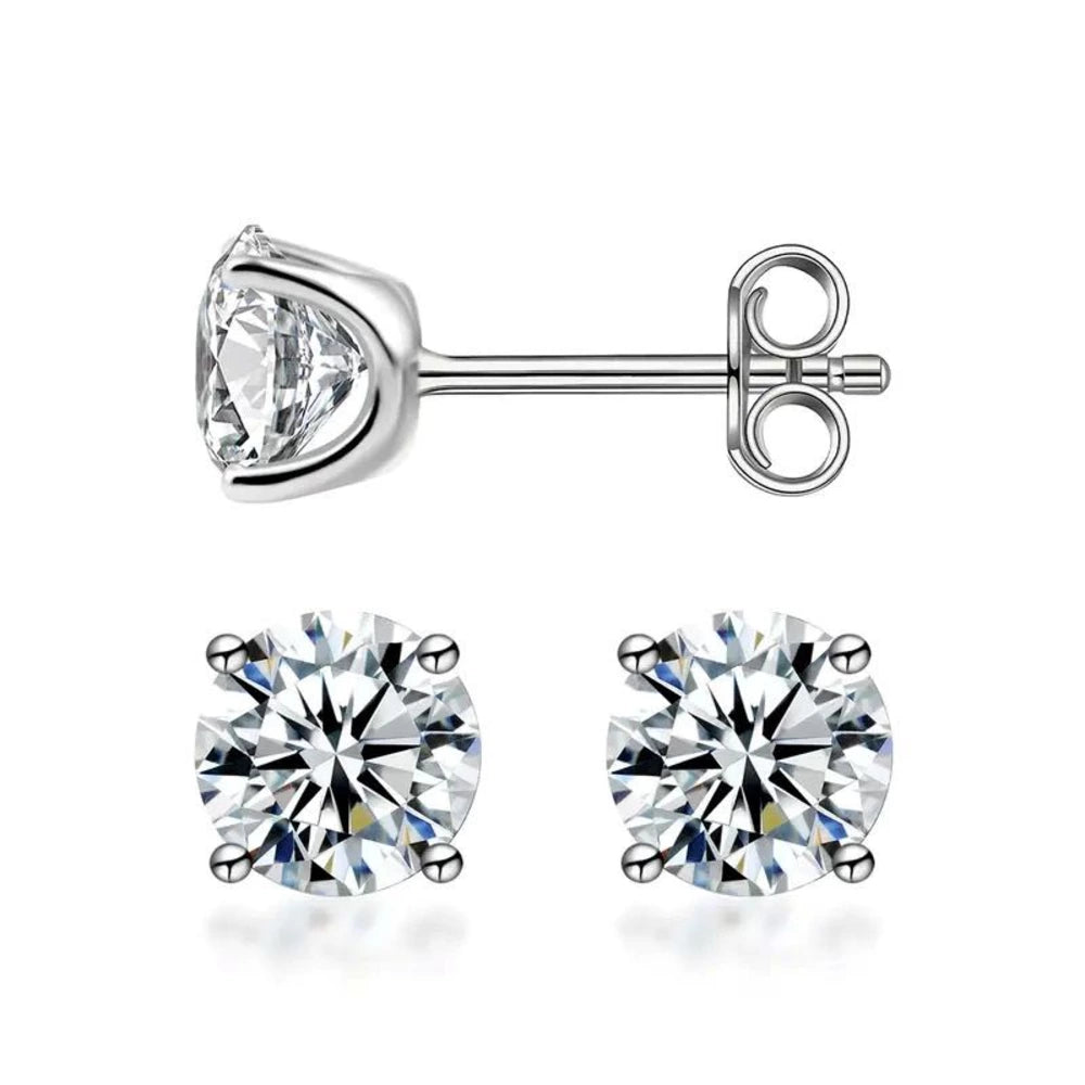 Butterfly-back options for the moissanite stud earrings