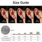Moissanite stud earrings available in 4 mm, 5 mm, 6.5 mm, 8 mm and 9 mm sizes