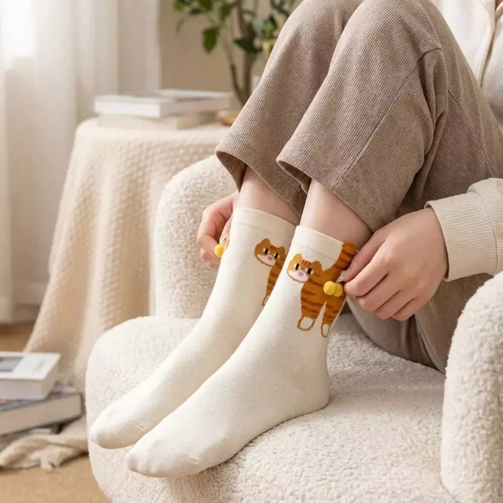 Quirky novelty cat socks designed as a fun gift for cat lovers