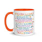 Daily affirmation mug filled with a hot drink