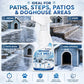 A winter product banner showing the spray bottle with four checkmarked scenes of paths steps patios and doghouse entrances