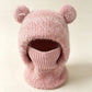 Pink bear ear knit winter hat