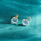 Lab-created moissanite stud earrings in sterling silver