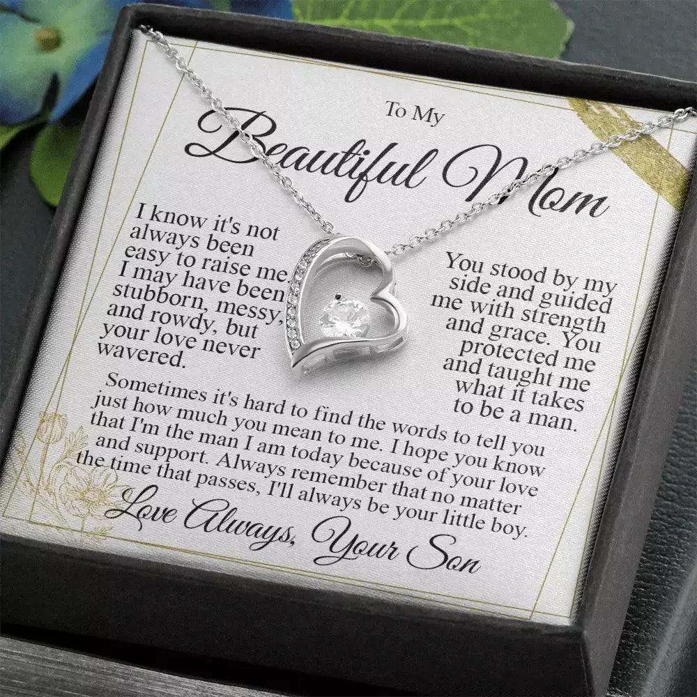 Sentimental heart necklace as a meaningful gift for a mother