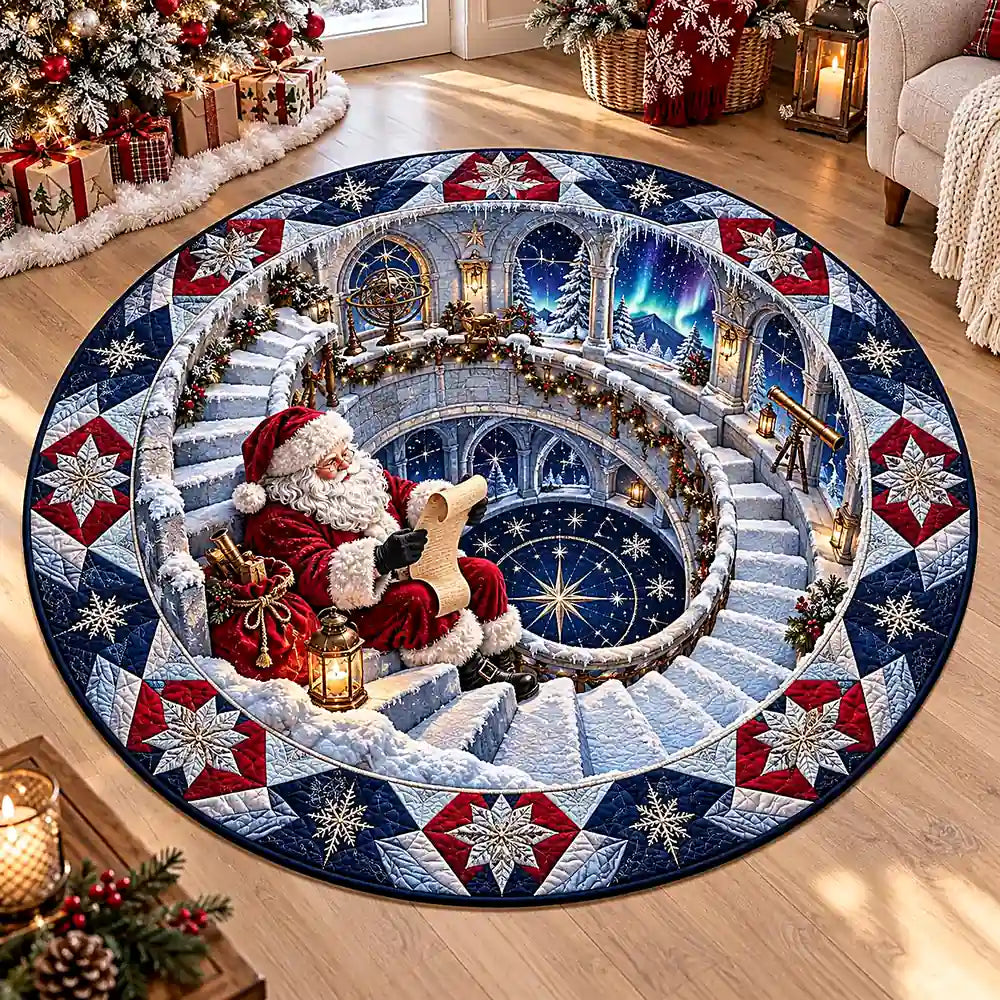 Snow Country Santa Claus Round Rug - C061