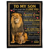 I Love You - A387 - Lion Premium Blanket