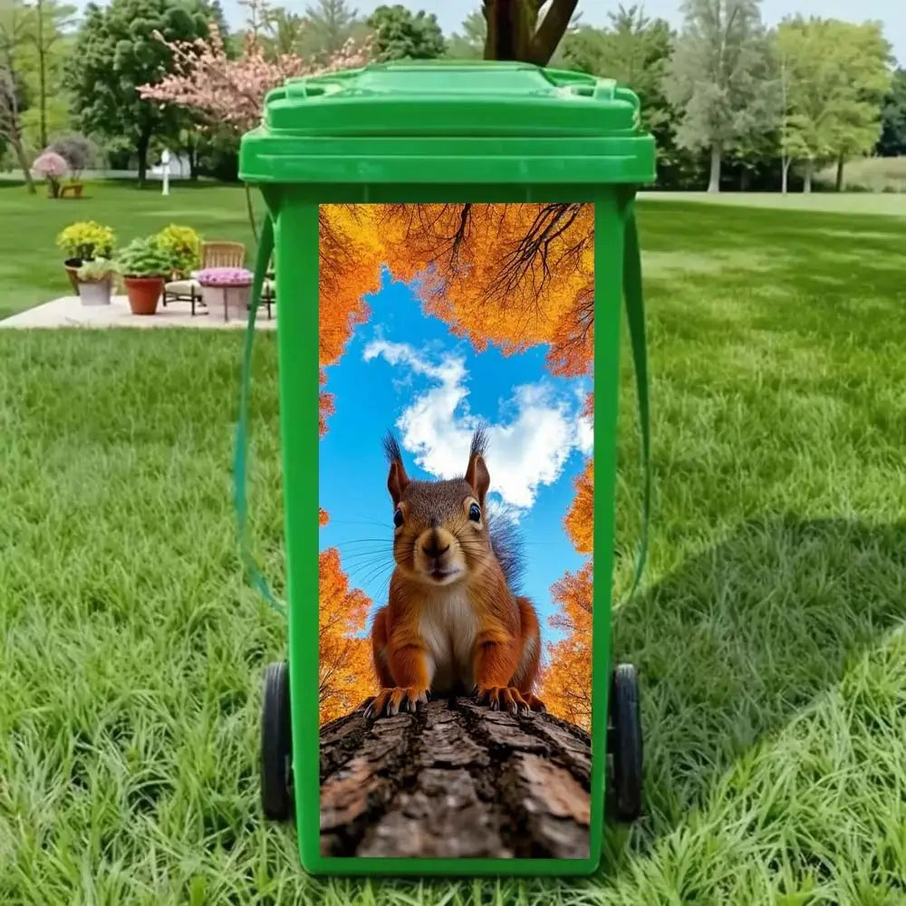 Creative Trash Can Sticker with Colourful Cartoon