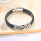 "Grandmother and Granddaughter Forever Linked Together" Braided Leather Bracelet