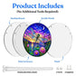 A diagram showing the included parts of the dragonfly acrylic puzzle suncatcher such as backing board dust cover panel stainless steel chain nuts and screws