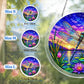 A size chart showing three dragonfly suncatchers in S M and L measuring 8 10 and 12 inches with a large size detail on the right