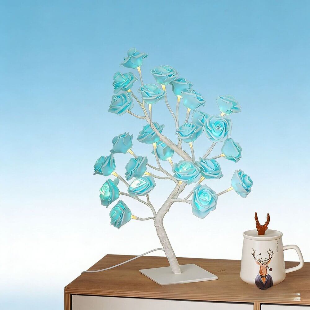 Rose Flower Tree Night Light – USB LED Table Lamp