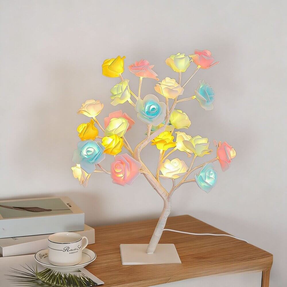 Rose Flower Tree Night Light – USB LED Table Lamp
