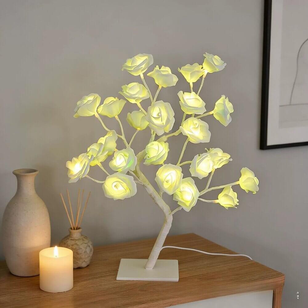 Rose Flower Tree Night Light – USB LED Table Lamp