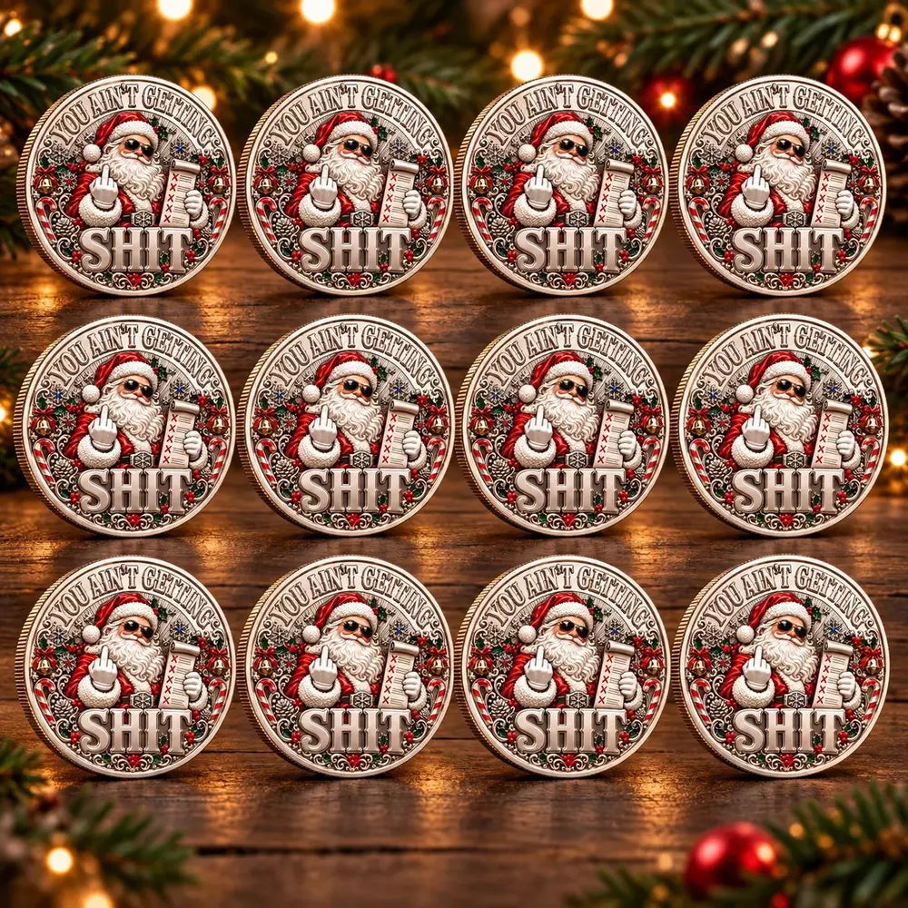 Funny Santa coin for a Christmas White Elephant gift exchange
