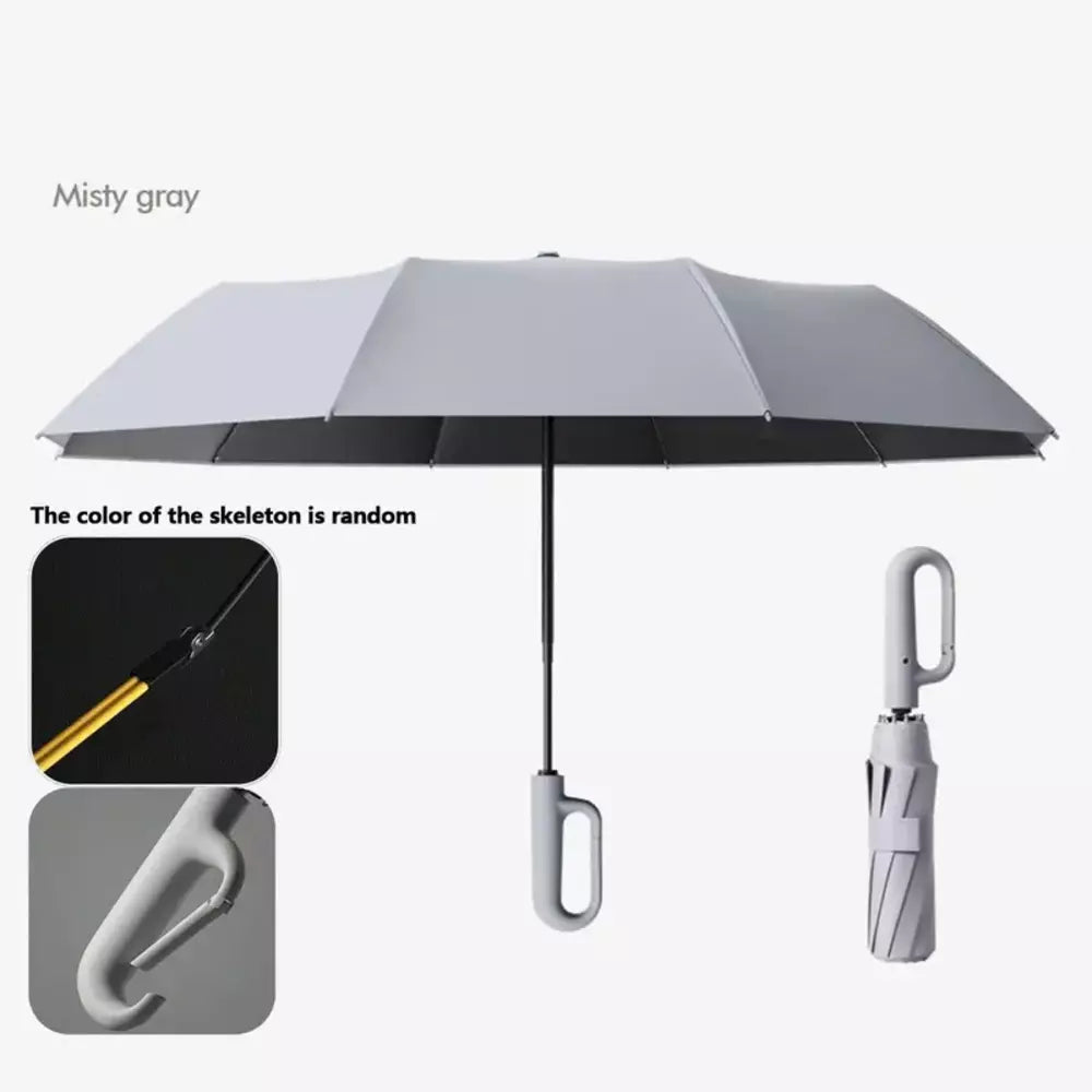 Portable wind-resistant travel umbrella
