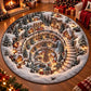 Winter Christmas Town Round Rug - C056
