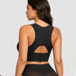 Black wireless posture support bra back view