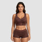 Leopard print wireless posture support bra front view