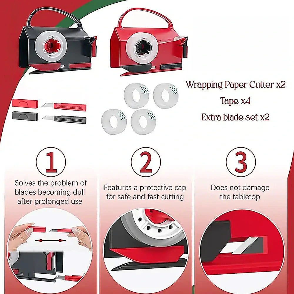 Wrapping Paper Cutter Tape Dispenser Kit