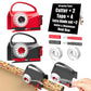 Packaging of a wrapping paper cutter with accessories on a white background