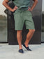 Men's linen multi-pocket drawstring design casual shorts