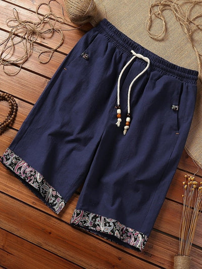 Men's Chinese Linen Loose Pants Retro Loose Sports Shorts