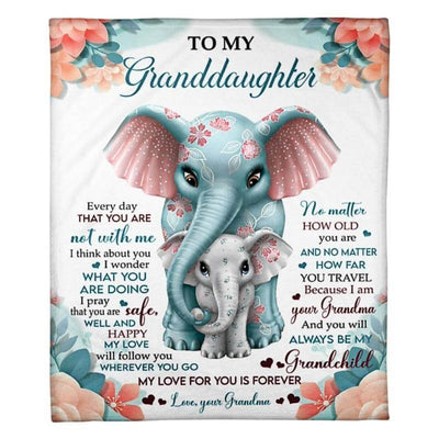 To My Granddaughter - From Grandma - Elephantblanket - A335 - Premium Blanket