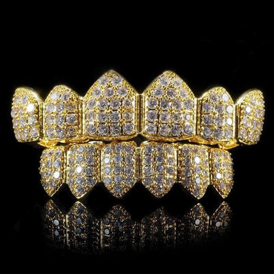 GOLD PLATED CZ CLUSTER PREMIUM GRILLS