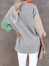 Womens Corduroy Long Sleeve Button Down Shirt Casual Collared Jacket Tops