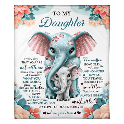 To My Daughter - From Mom - Elephantblanket - A335 - Premium Blanket