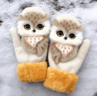 Hand-knitted animal Mittens