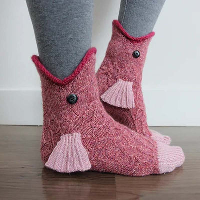 Fish Knitted Warm 3D Floor Socks