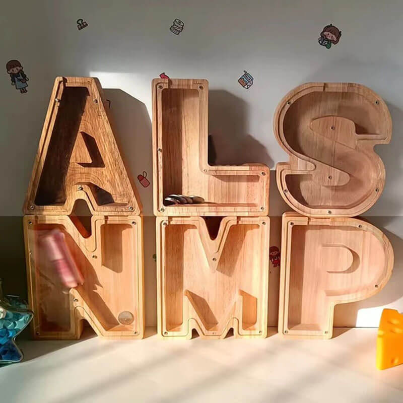Wooden Letter Piggy Bank