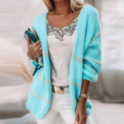 Turquoise Slouchy Cardigan Sweater