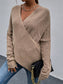 Draped in Style Color Block Long Sleeve Sweater